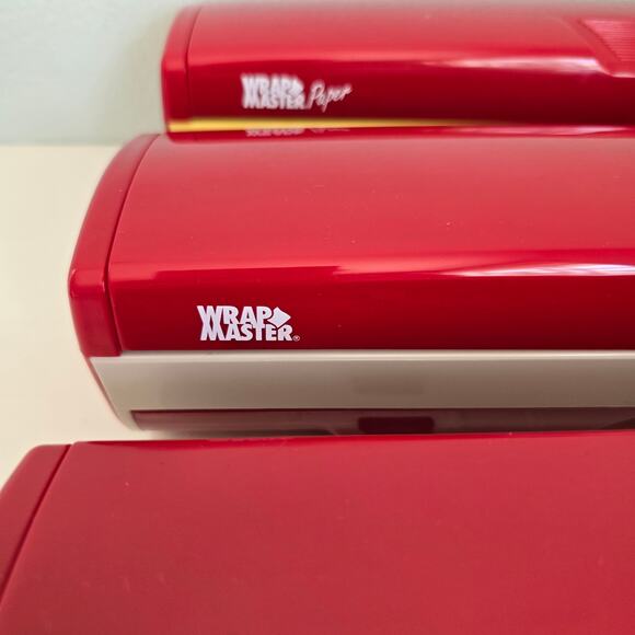 Vintage Wrap Master Foil Paper Plastic Wrap Dispensers Set Of 3 Red Model 1500 - Picture 5 of 16